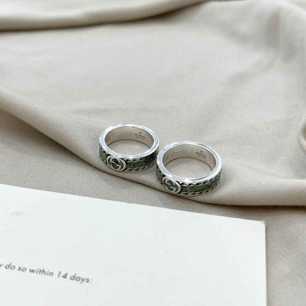 Double Gucci Interlocking Gucci Turquoise Ring