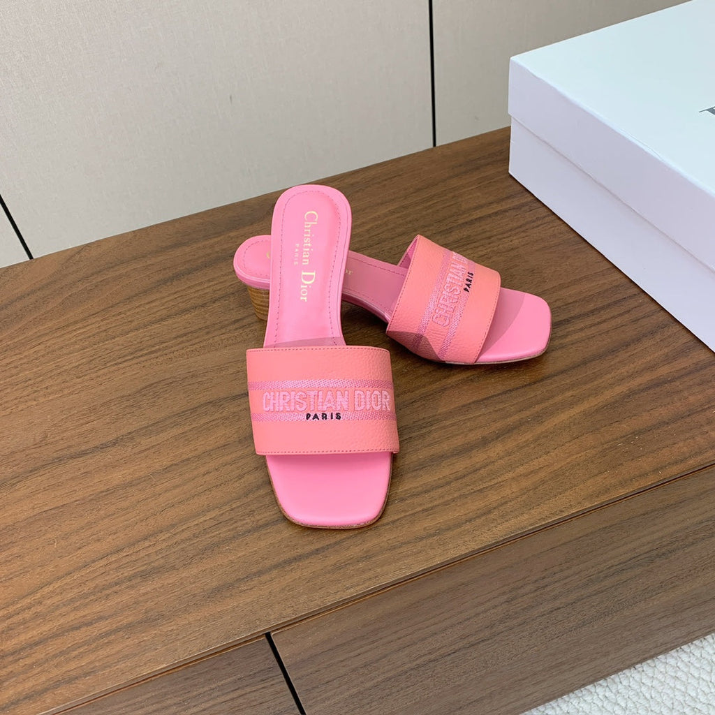 DIOR 25S HIGH-HEEL SANDALS 40 MM IN PINK CALFSKIN
