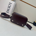 LOEWE 25S PEBBLE BAG 20 IN DARK ROSEWOOD CALFSKIN SILVER HARDWARE