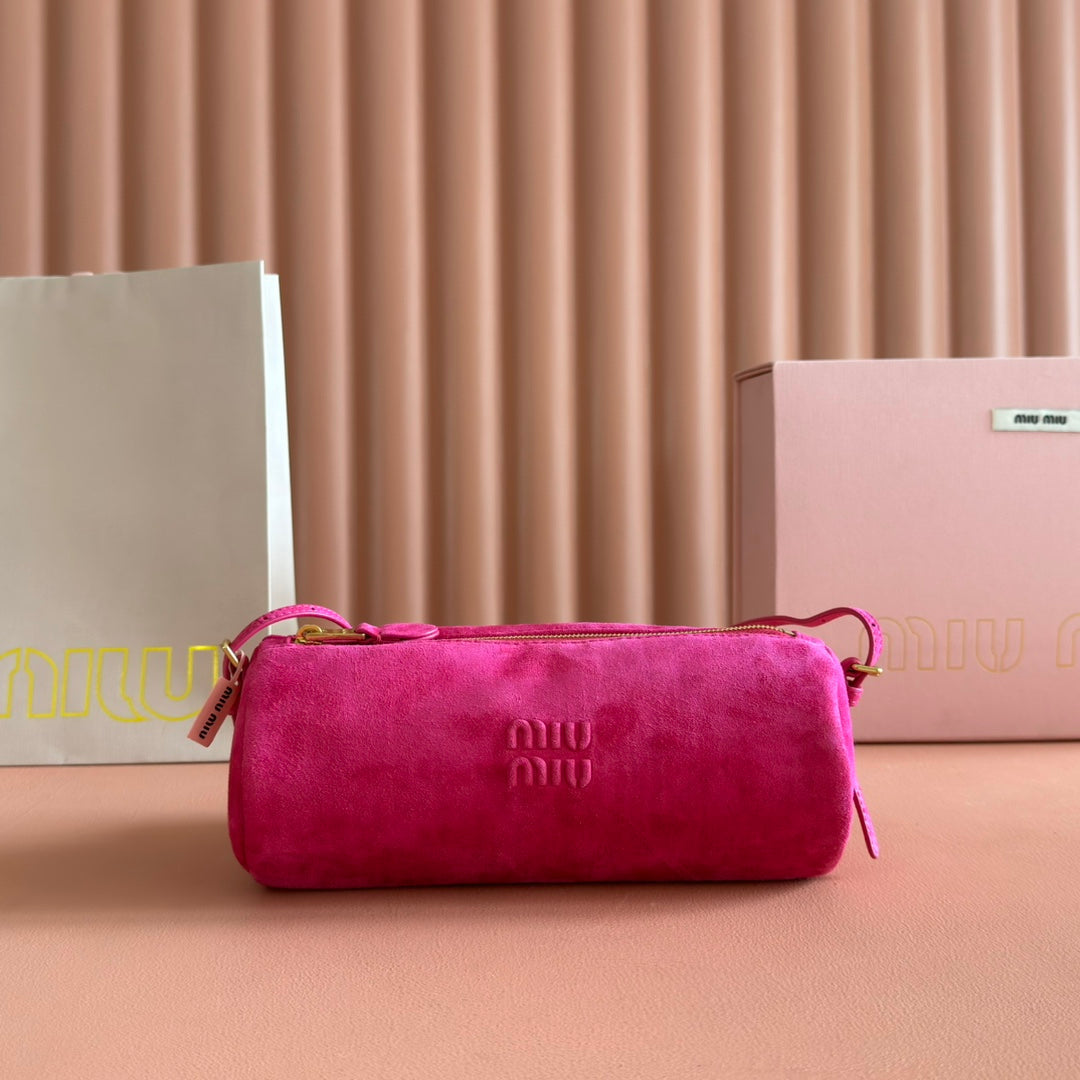 SUEDE BAG 22 FUCHSIA GOLD HARDWARE