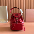 MIUMIU 26S MINI-BACKPACK 17 IN DARK RED CALFSKIN GOLD HARDWARE