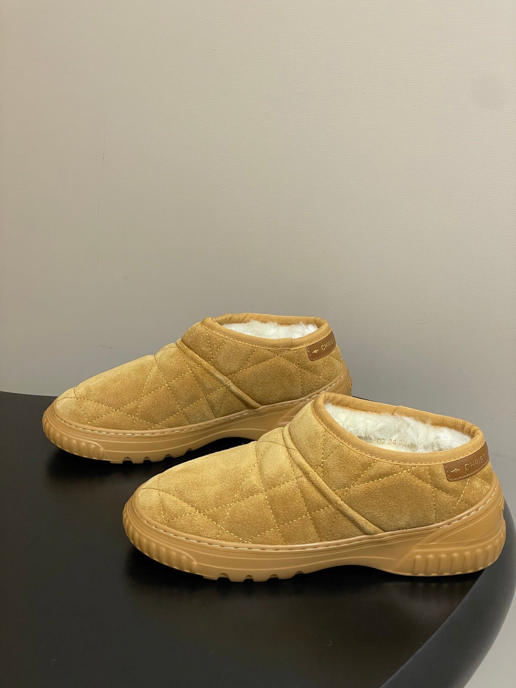 DIOR 25S FROST ANKLE BOOTS IN GOLDEN BROWN SUEDE