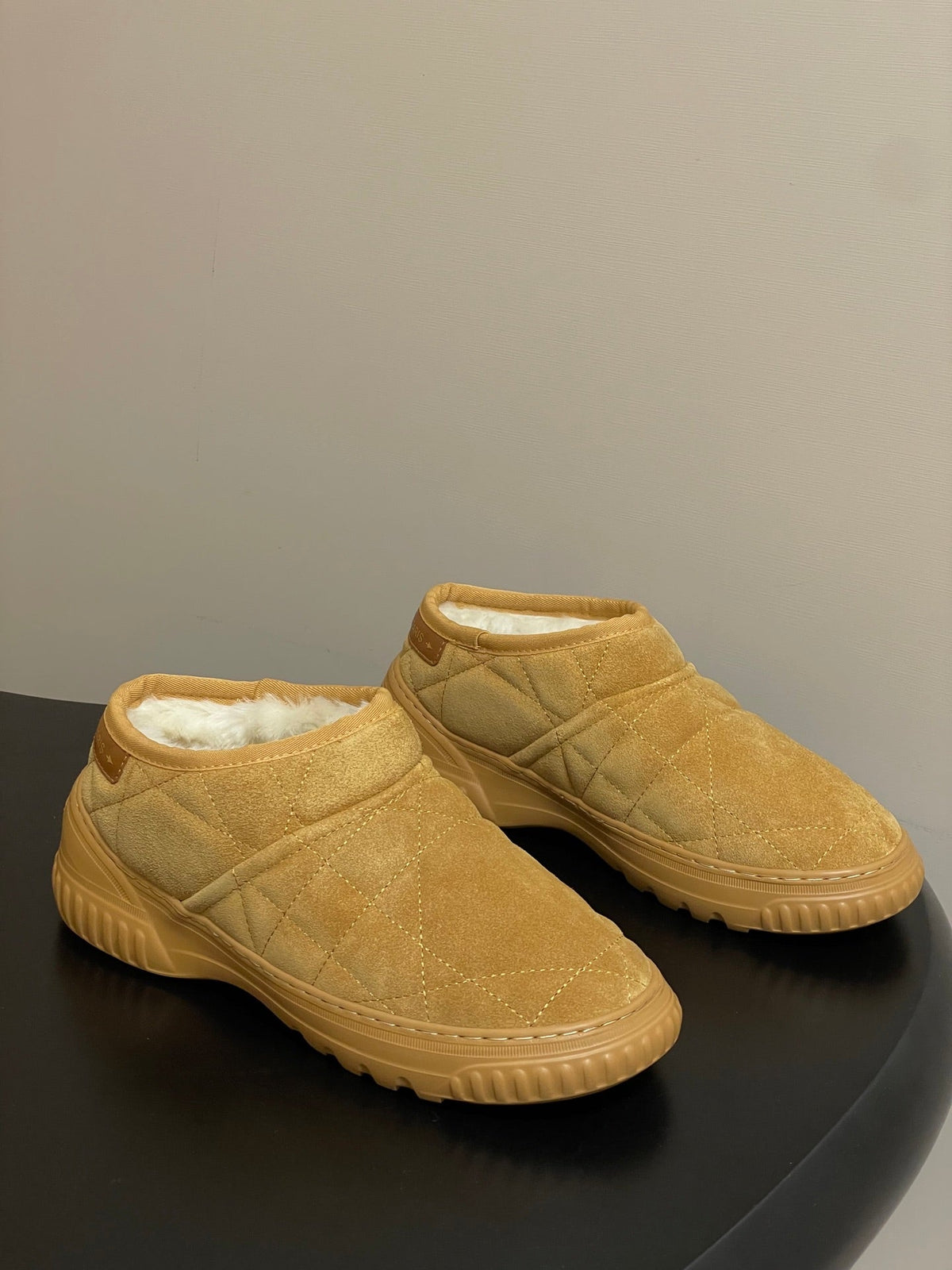 DIOR 25S FROST ANKLE BOOTS IN GOLDEN BROWN SUEDE