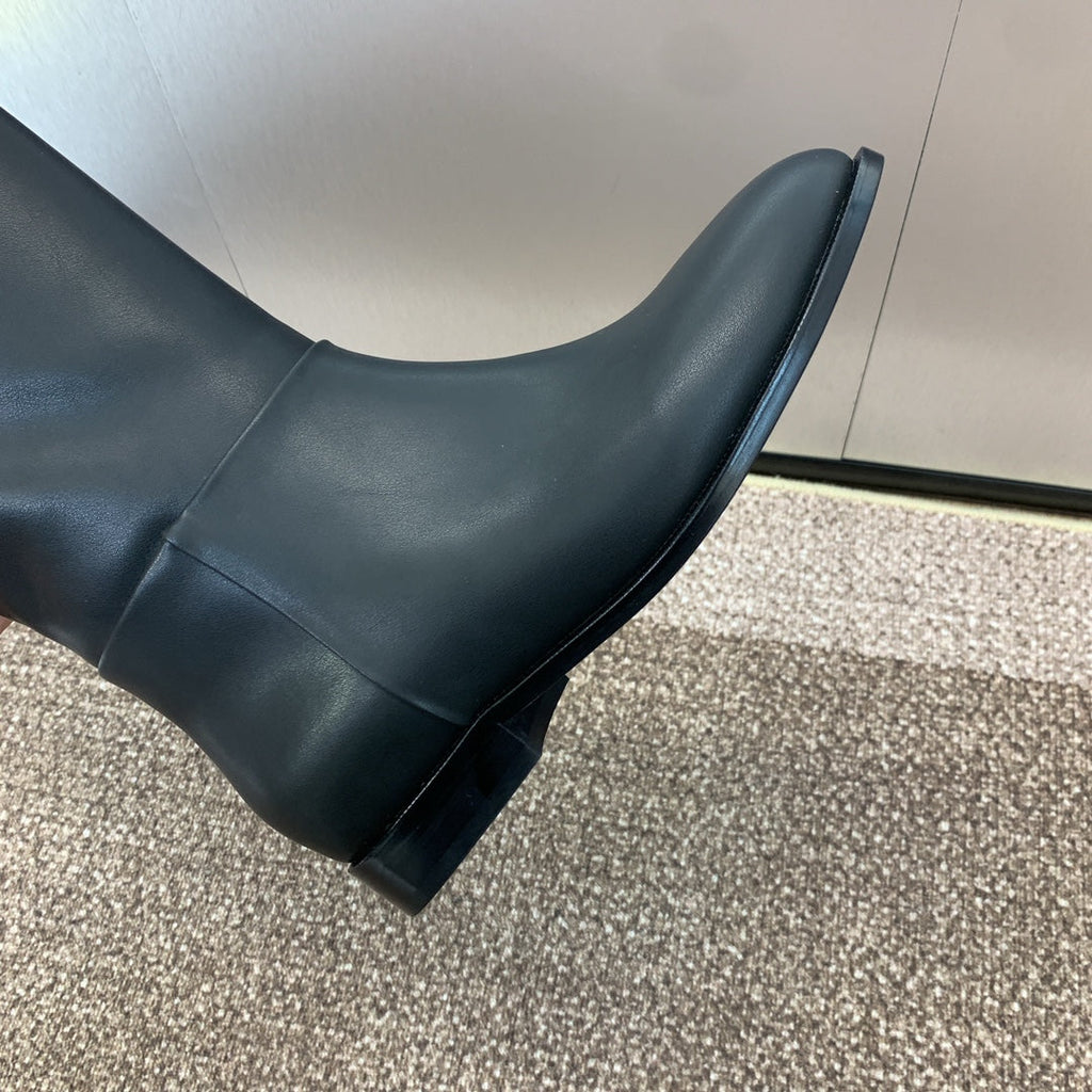 DIOR 25S D-TOWN BOOT 25MM IN BLACK SUPPLE CALFSKIN