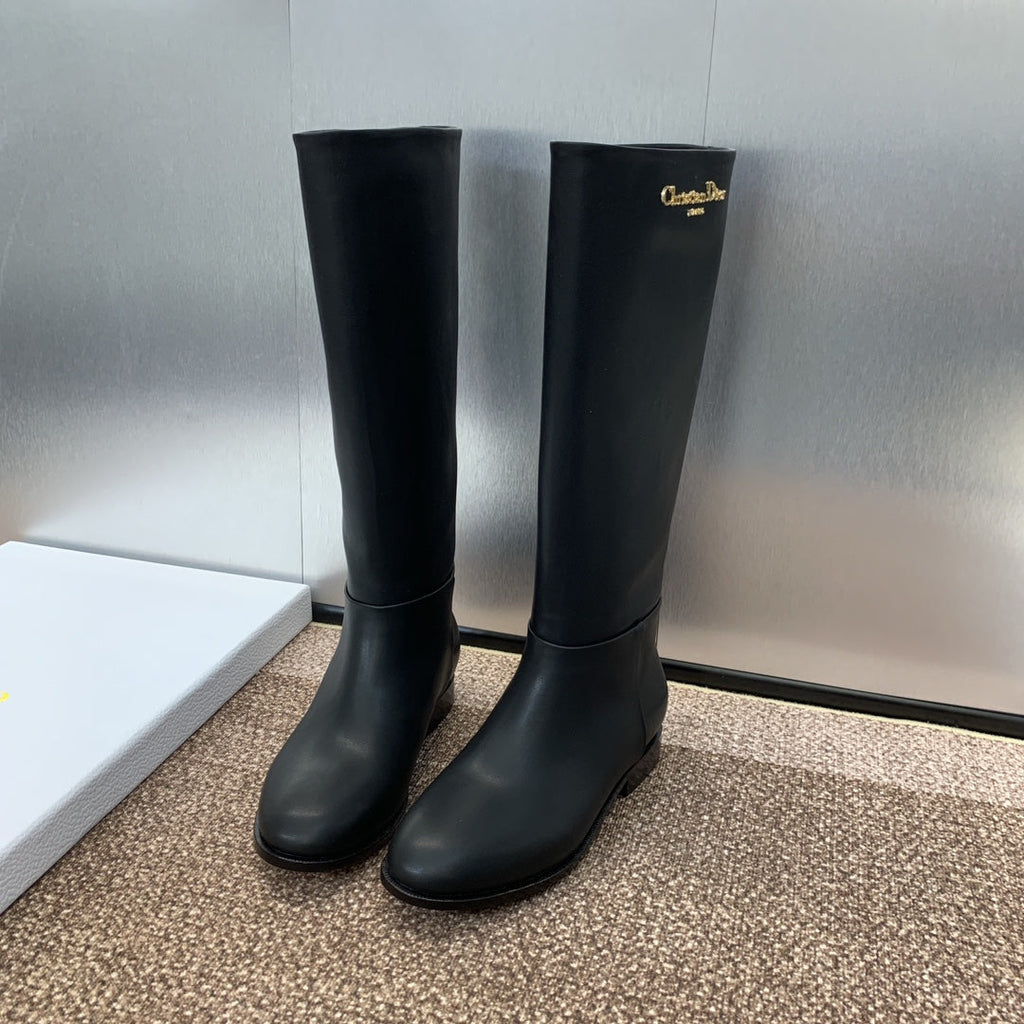 DIOR 25S D-TOWN BOOT 25MM IN BLACK SUPPLE CALFSKIN