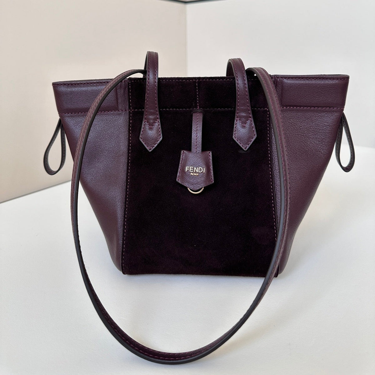 ORIGAMI MINI 19 IN WINE RED LAMBSKIN AND SUEDE